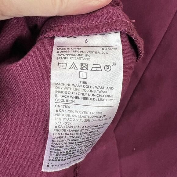 Banana Republic Button Accent Womens Skirt Women Size 6 Burgundy - Picture 5 of 5